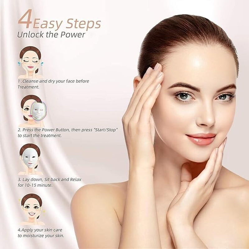 7 Colors LED Light Photon Therapy Face Mask for Facial Skin Care Wrinkles